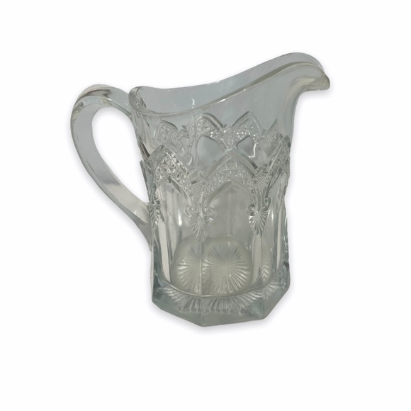 Vintage Clear Glass Creamer Vase Utensil Holder - Picture 3 of 6